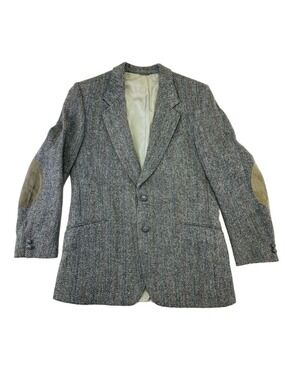 Harris Tweed herringbone sportcoat 42L mens pure wool Heritagecore Classiccore